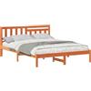 vidaXL Struttura letto marrone cera 150 x 200 cm in legno di pino massiccio