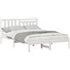 vidaXL Struttura letto con testata bianca 120 x 190 cm in legno di pino massiccio