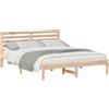 vidaXL Struttura letto con testiera marrone 150 x 200 cm in legno di pino massiccio