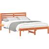 vidaXL Struttura letto marrone cera 120 x 190 cm in legno di pino massiccio