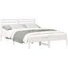 vidaXL Struttura letto con testiera bianca 140 x 210 cm in legno di pino massiccio