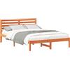 vidaXL Struttura letto marrone cera 140 x 210 cm in legno di pino massiccio