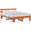 vidaXL Struttura letto marrone cera 150 x 200 cm in legno di pino massiccio