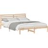 vidaXL Struttura letto con testiera marrone 160 x 220 cm in legno di pino massiccio