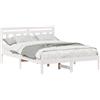 vidaXL Struttura letto bianca 135 x 190 cm in legno di pino massiccio