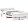 vidaXL Struttura letto con testata bianca 120 x 190 cm in legno di pino massiccio