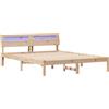 vidaXL Struttura letto con testiera marrone 150 x 200 cm in legno di pino massiccio