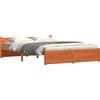 vidaXL Struttura letto con testiera, marrone cerato, 195,5 x 145,5 x 51 cm
