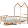 vidaXL Letto da giorno con tetto 80x200 cm in legno di pino massiccio