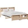 vidaXL Struttura letto con scaffali, colore marrone, 150 x 200 cm, realizzata in legno di pino massello