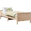 vidaXL Giroletto con testiera marrone 80 x 200 cm in materiale ligneo