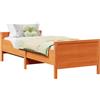 vidaXL Struttura letto con testata marrone cera 80 x 200 cm materiale a base di legno