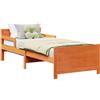 vidaXL Struttura letto con testata marrone cera 80 x 200 cm materiale a base di legno