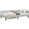 vidaXL Struttura letto ad angolo con testiera grigio chiaro 80 cm x 200 cm in velluto