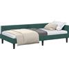vidaXL Struttura letto ad angolo con testiera verde scuro 90 cm x 200 cm in velluto