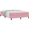 vidaXL Letto a molle con materasso rosa 160 x 220 cm in tessuto