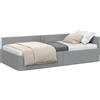 vidaXL Struttura letto ad angolo con testiera grigio chiaro 80 cm x 200 cm tessuto