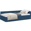 vidaXL Struttura letto ad angolo con testiera blu 80 cm x 200 cm in tessuto