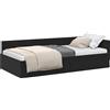 vidaXL Struttura letto ad angolo con testiera nera 100 cm x 200 cm in velluto