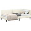 vidaXL Struttura letto ad angolo con testiera crema 100 cm x 200 cm in velluto