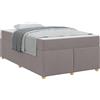 vidaXL Struttura letto con materasso Taupe 120 x 190 cm tessuto