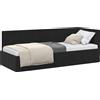 vidaXL Struttura letto ad angolo con testiera nera 80 cm x 200 cm in velluto