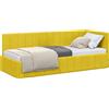 vidaXL Struttura letto ad angolo con testiera gialla 80 cm x 200 cm in velluto