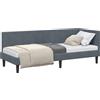 vidaXL Struttura letto ad angolo con testiera grigio scuro 80 cm x 200 cm in velluto