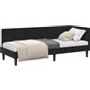 vidaXL Struttura letto ad angolo con testiera nera 80 cm x 200 cm in velluto