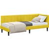 vidaXL Struttura letto ad angolo con testiera gialla 80 cm x 200 cm in velluto
