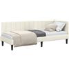 vidaXL Struttura letto ad angolo con testiera crema 80 cm x 200 cm in velluto
