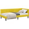 vidaXL Struttura letto ad angolo con testiera gialla 90 cm x 200 cm in velluto
