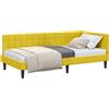 vidaXL Struttura letto ad angolo con testiera gialla 90 cm x 200 cm in velluto
