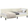 vidaXL Struttura letto ad angolo con testiera crema 100 cm x 200 cm in velluto