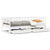 vidaXL Letto da giorno con cassetti bianco 90x200 cm in legno di pino