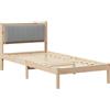 vidaXL Struttura letto con testiera imbottita grigio chiaro 90 x 190 cm