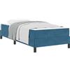 vidaXL Letto a molle con materasso blu scuro 100 x 220 cm tessuto