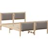 vidaXL Struttura letto con testiera in tessuto taupe 150 x 200 cm