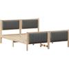 vidaXL Struttura letto marrone e grigio scuro 150 x 200 cm in legno di pino massiccio
