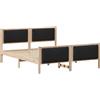 vidaXL Struttura letto marrone e nera 150 x 200 cm in legno di pino massiccio