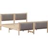 vidaXL Struttura letto marrone e tortora 150 x 200 cm in legno di pino massiccio