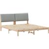 vidaXL Letto matrimoniale vidaXL, struttura marrone e grigio chiaro, dimensioni 180 x 200 cm, legno massello di pino