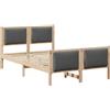 vidaXL Struttura letto con testata grigio scuro 120 x 190 cm in tessuto
