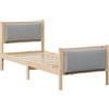 vidaXL Struttura letto con testiera grigio chiaro 80 x 200 cm in tessuto