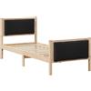 vidaXL Struttura letto con testiera nera 80 x 200 cm in tessuto