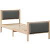 vidaXL Struttura letto con testiera grigio scuro 75 x 190 cm in tessuto