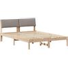 vidaXL Struttura letto marrone e tortora 150 x 200 cm in legno di pino massiccio