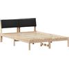 vidaXL Struttura letto marrone e nera 140 x 200 cm in legno di pino massiccio