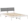vidaXL Struttura letto bianco e grigio chiaro 150 x 200 cm in legno di pino massiccio