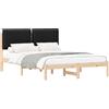 vidaXL Struttura letto con testiera imbottita nera 120 x 200 cm